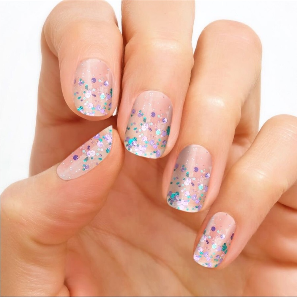 *Retired* Color Street: Raise Your Voice | Purple Aqua Glitter Clear Party Blue - Picture 7 of 9